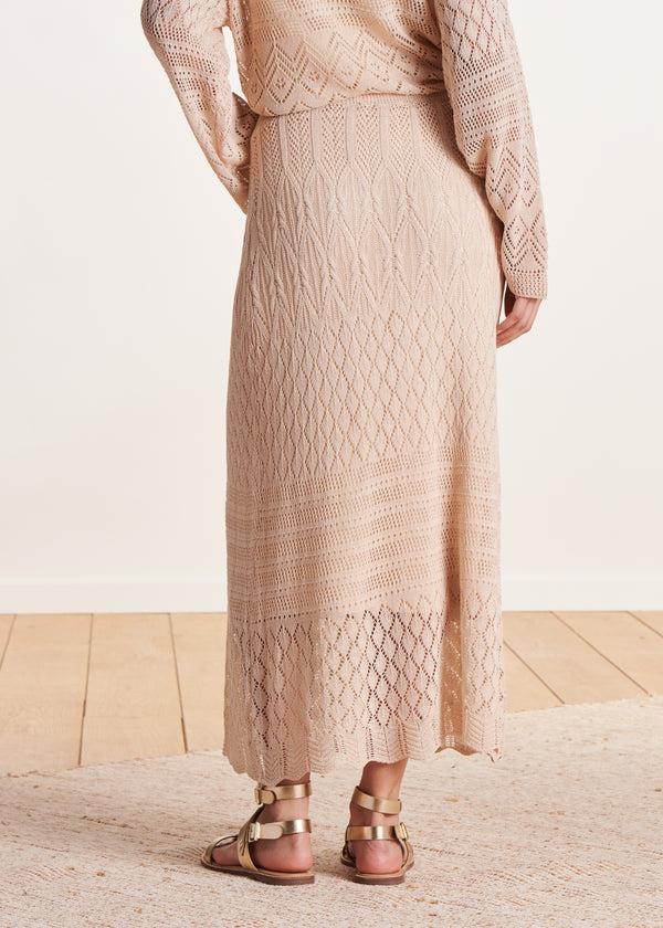 La Fée Maraboutée Jupe Mi-longue En Maille Crochet