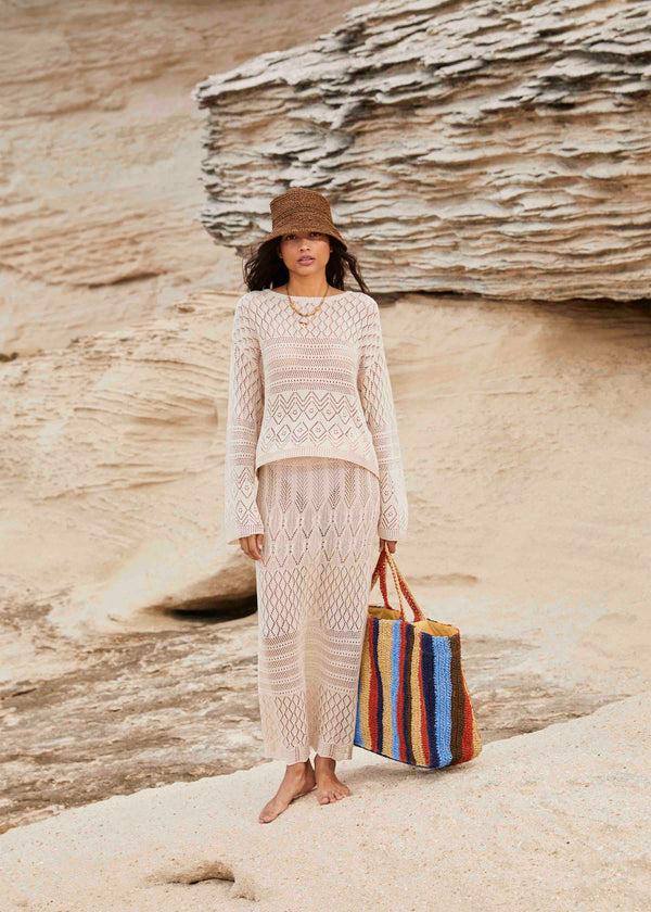 la fée maraboutée Jupe mi-longue en maille crochet