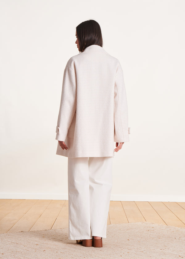 La Fée Maraboutée Manteau 3/4 écru Ample Et Droit