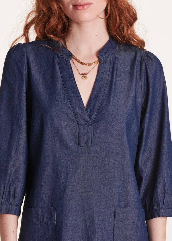 La Fée Maraboutée Robe Courte Droite En Jean Brut