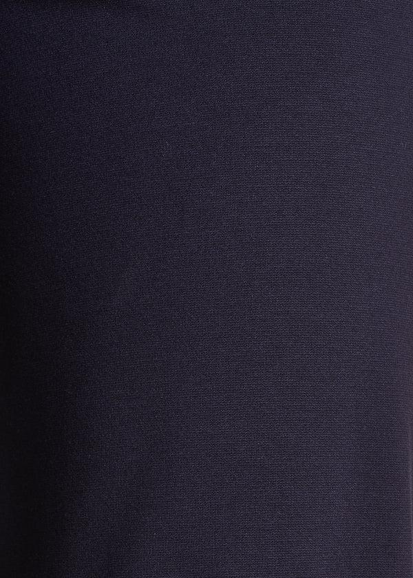 La Fée Maraboutée Pantalon Bleu Foncé Large En Jersey Taille Haute