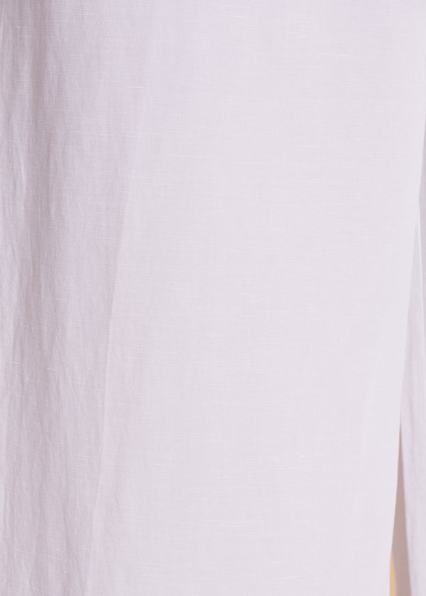 La Fée Maraboutée Pantalon Droit Blanc 7/8ème à Taille élastique