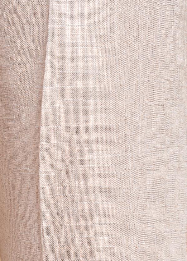 La Fée Maraboutée Pantalon Droit Habillé Beige En Lin Irisé