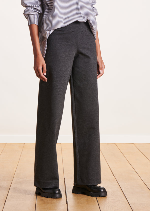 La Fée Maraboutée Pantalon Gris Anthracite Large En Jersey Milano