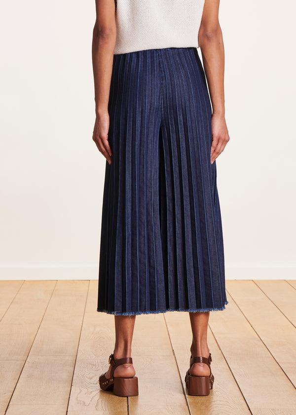 La Fée Maraboutée Pantalon Jupe Culotte En Jean Brut à Taille élastique
