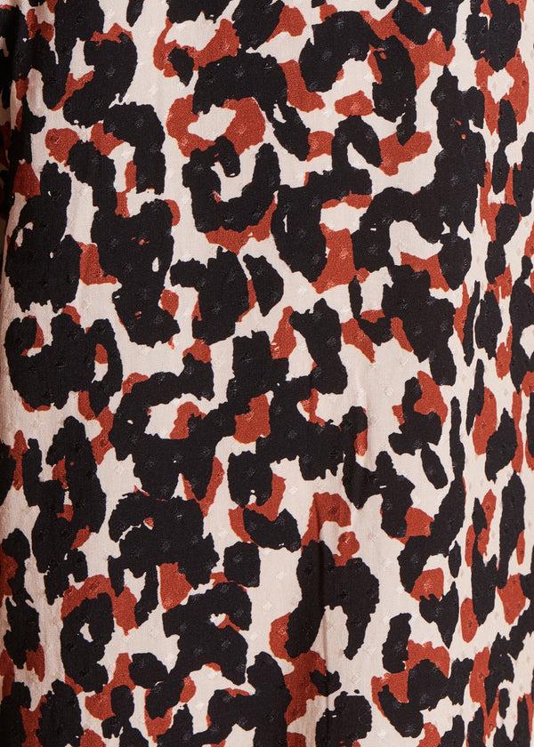 La Fée Maraboutée Pantalon Large Fluide Imprimé Léopard à Taille élastiquée