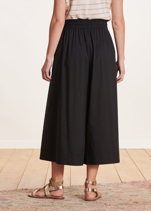 La Fée Maraboutée Pantalon Noir Large 7/8ème Avec Ceinture à Nouer