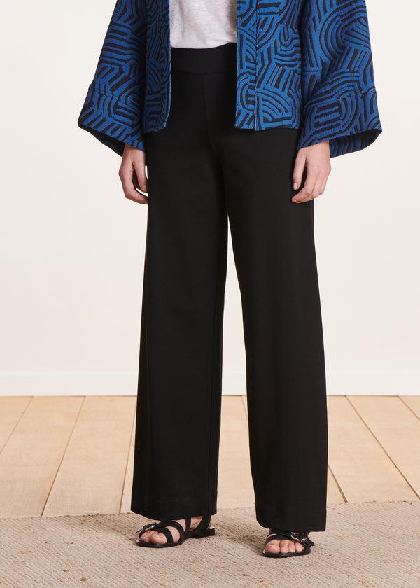 La Fée Maraboutée Pantalon Noir Large En Jersey Milano