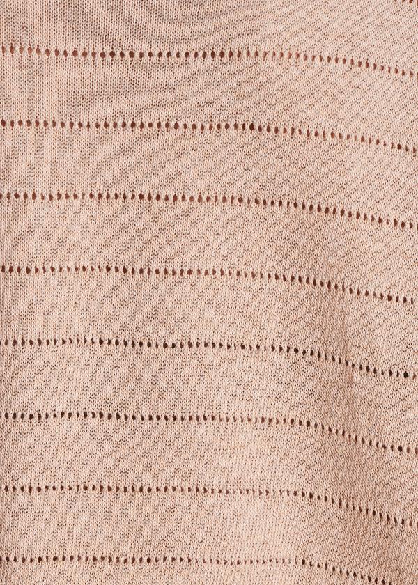 La Fée Maraboutée Pull Oversize Beige Ajouré à Col V