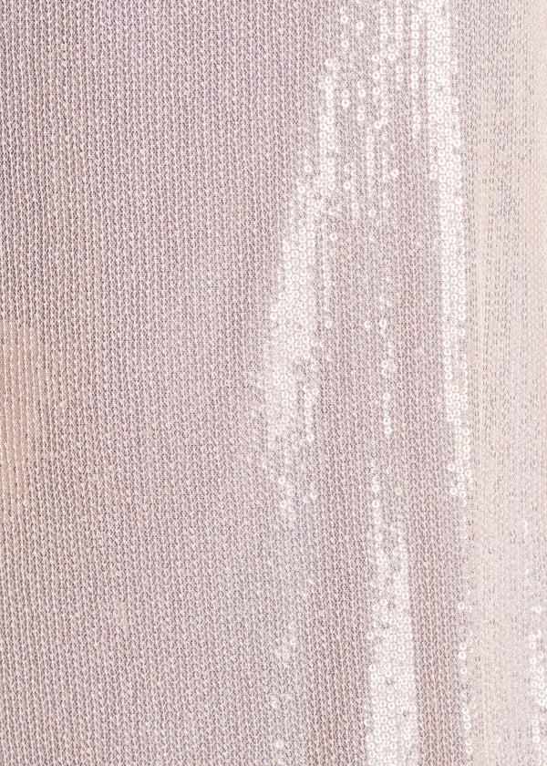 La Fée Maraboutée Robe Courte Ample Sans Manches Beige à Paillettes