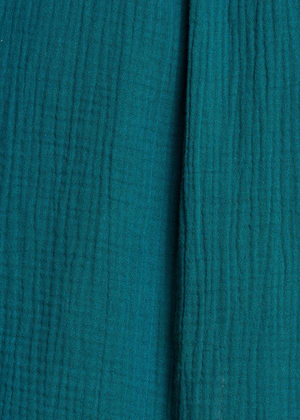 La Fée Maraboutée Robe Courte Bleu Canard En Gaze De Coton Biologique