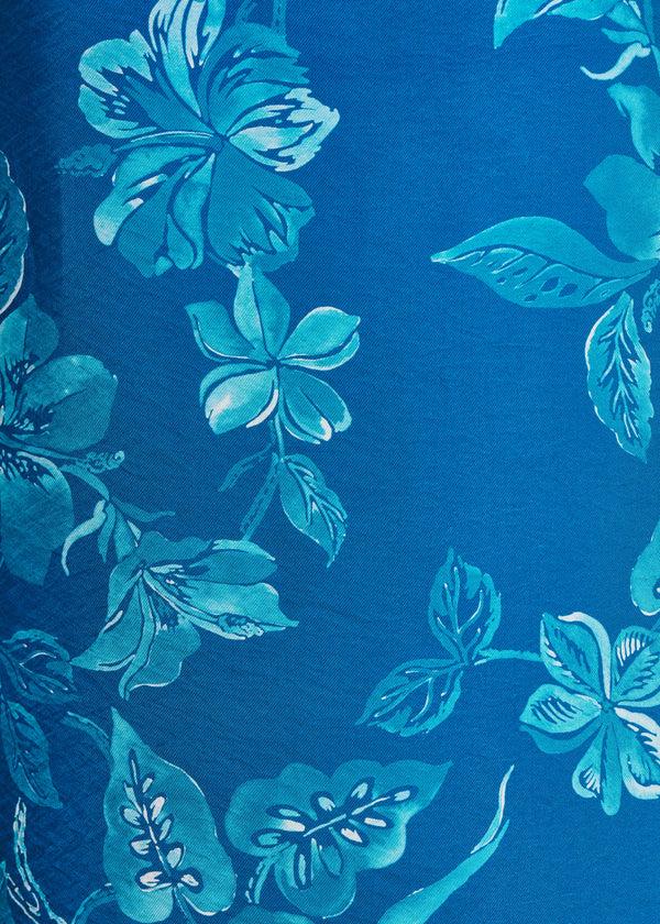 La Fée Maraboutée Robe Courte Bleue à Imprimé Floral Manche Courtes