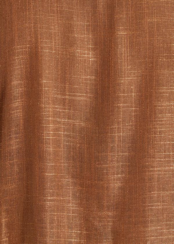 La Fée Maraboutée Robe Courte En Lin Foiled Bronze Manches Courtes