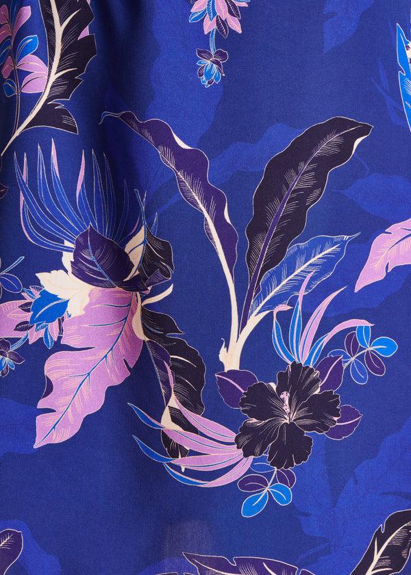 La Fée Maraboutée Robe Courte Fluide Imprimé Bleu Sans Manches