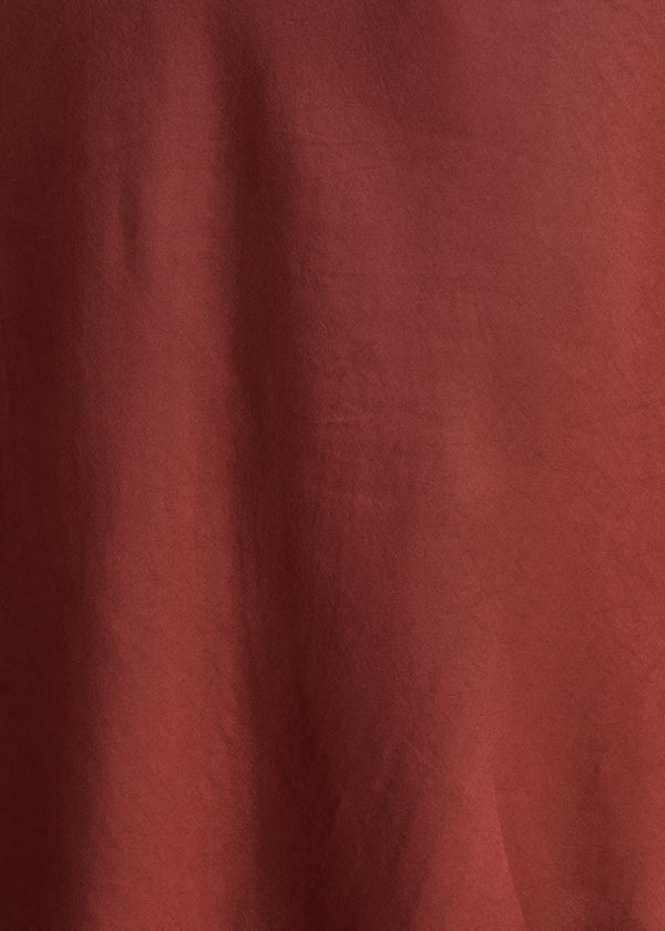 La Fée Maraboutée Robe Longue Cintrée Fluide Bordeaux à Manches Courtes
