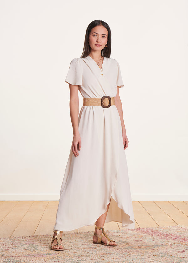 la fée maraboutée Robe longue écrue faux portefeuille