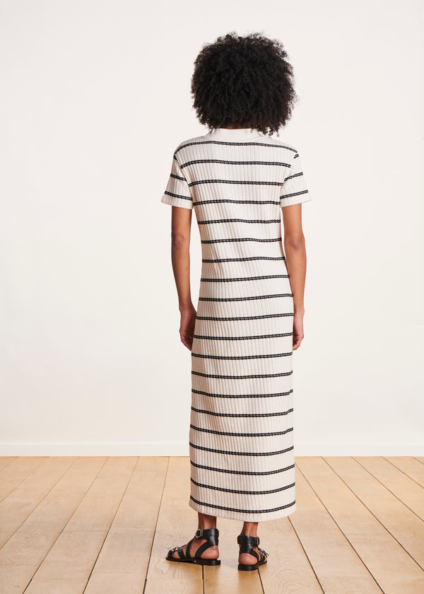 La Fée Maraboutée Robe Longue En Maille écrue Marinière En Coton Biologique