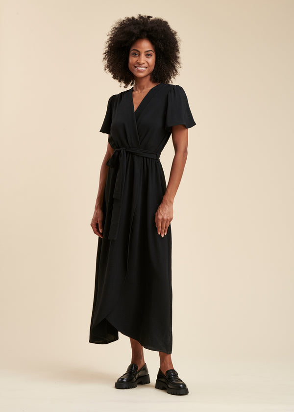La Fée Maraboutée Robe Longue Noire Faux Portefeuille