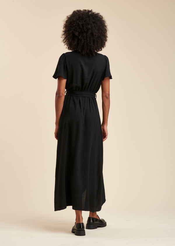 La Fée Maraboutée Robe Longue Noire Faux Portefeuille