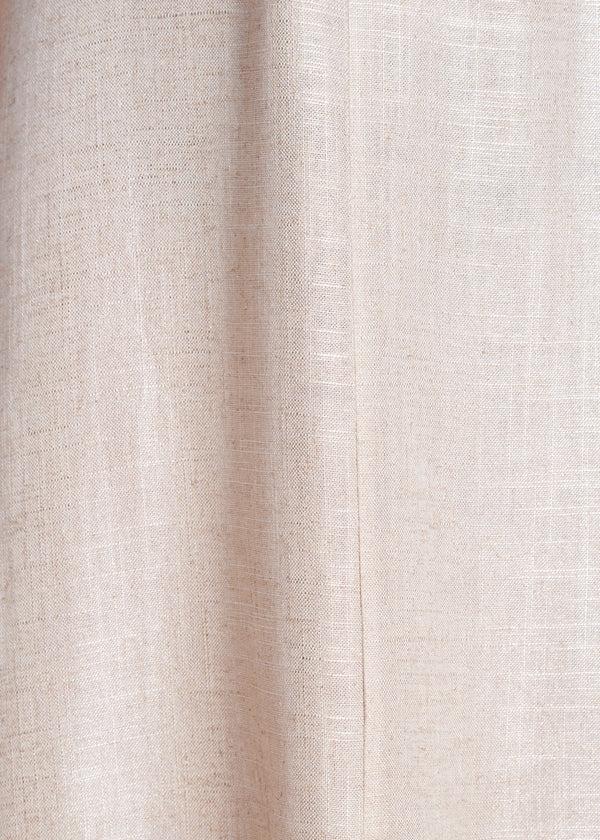 La Fée Maraboutée Robe Mi-longue Cache-cœur Beige Irisé En Lin Foiled