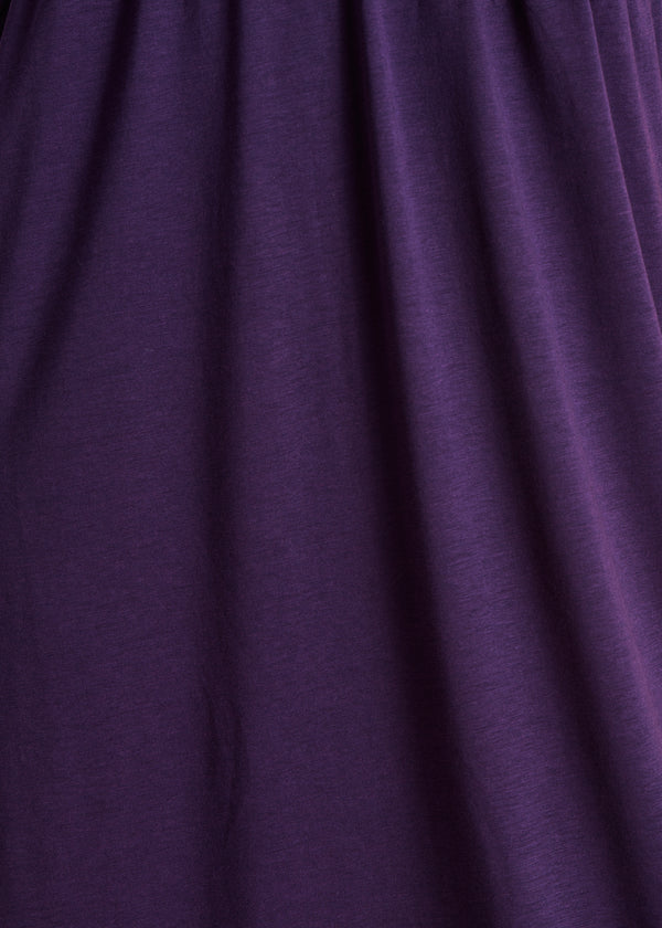 La Fée Maraboutée Robe Mi-longue Fluide Prune Manches Courtes