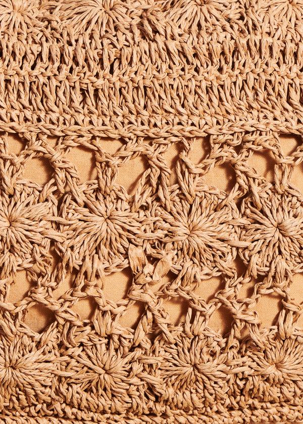 La Fée Maraboutée Sac Bandoulière Effet Raphia Beige