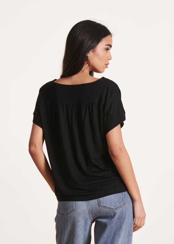 La Fée Maraboutée T-shirt Oversize Noir Manches Courtes