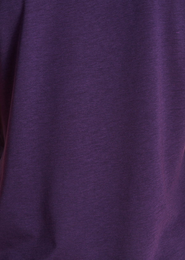 La Fée Maraboutée T-shirt Prune à Manches Courtes En Lyocell