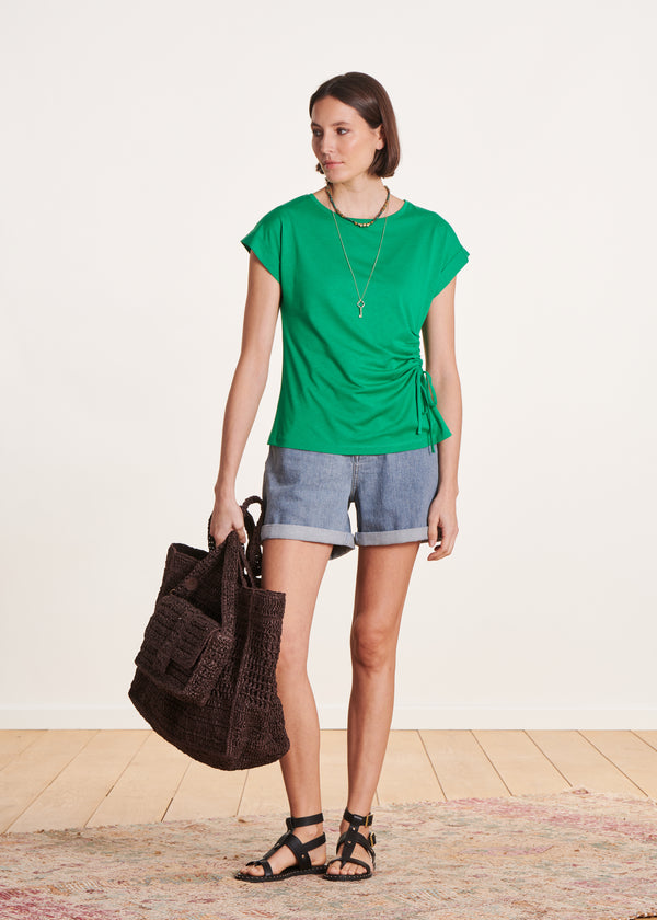 La Fée Maraboutée T-shirt Vert à Manches Courtes En Lyocell