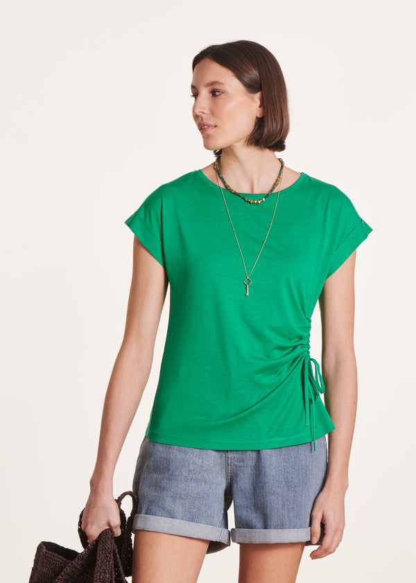 la fée maraboutée T-shirt vert à manches courtes en lyocell