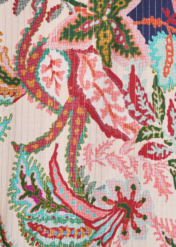 La Fée Maraboutée Top Ample à Imprimé Floral Rose Et Bleu