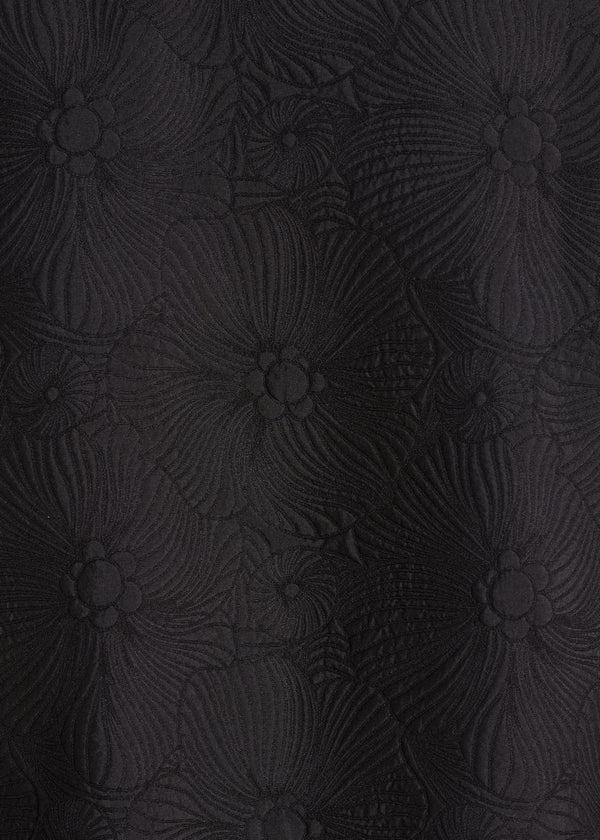 La Fée Maraboutée Veste Courte En Jacquard Noir à Col Chemise