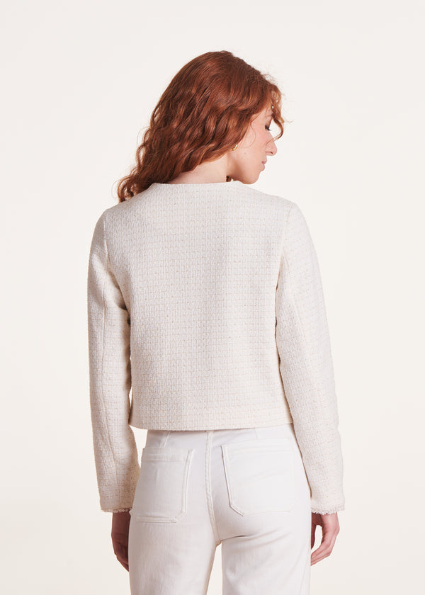 La Fée Maraboutée Veste Courte Et Droite écrue à Col Rond