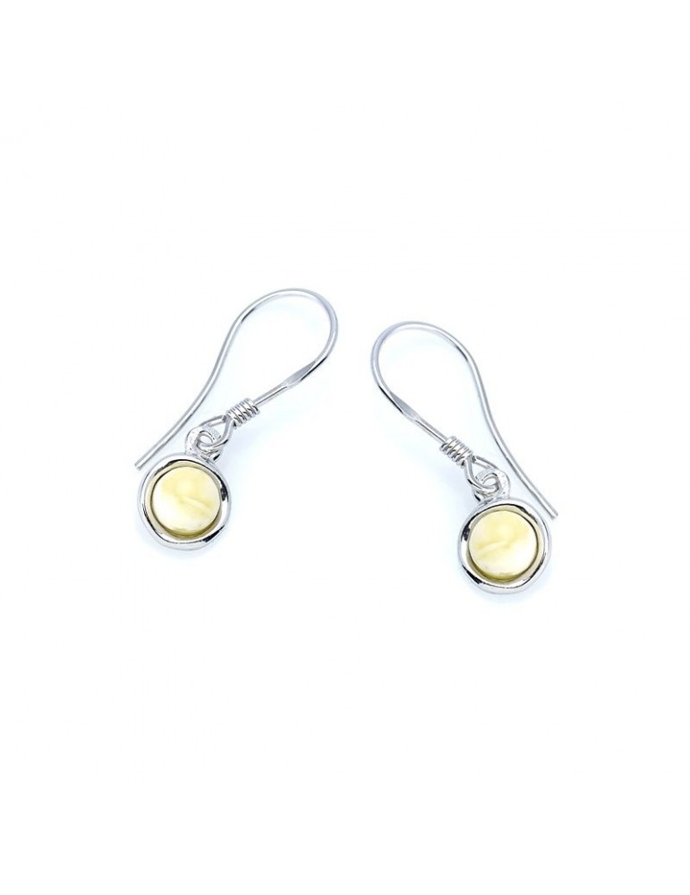 la maison de l'ambre BO ARGENT RHODIE AMBRE MIEL OPAQUE