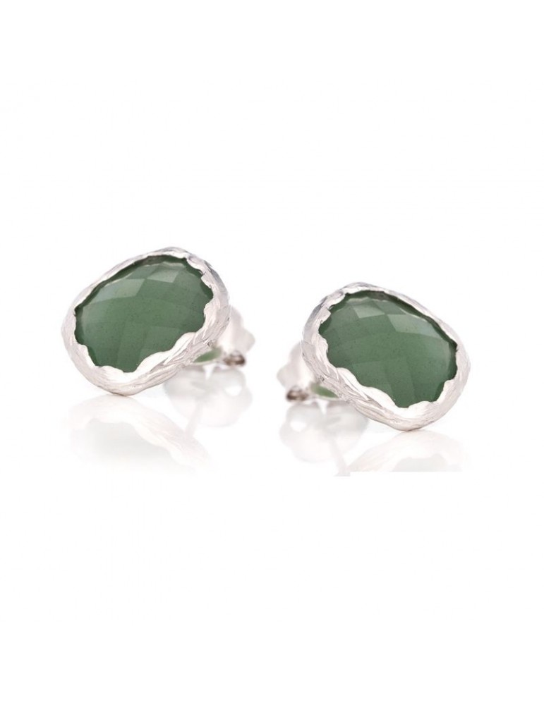 la maison de l'ambre BO Aventurine 10x10mm argent rhodie