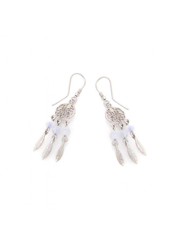 la maison de l'ambre BOUCLES D'OREILLES AGATE ARGENT