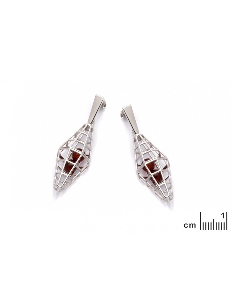 La Maison De L'ambre BOUCLES D'OREILLES ARGENT AMBRE