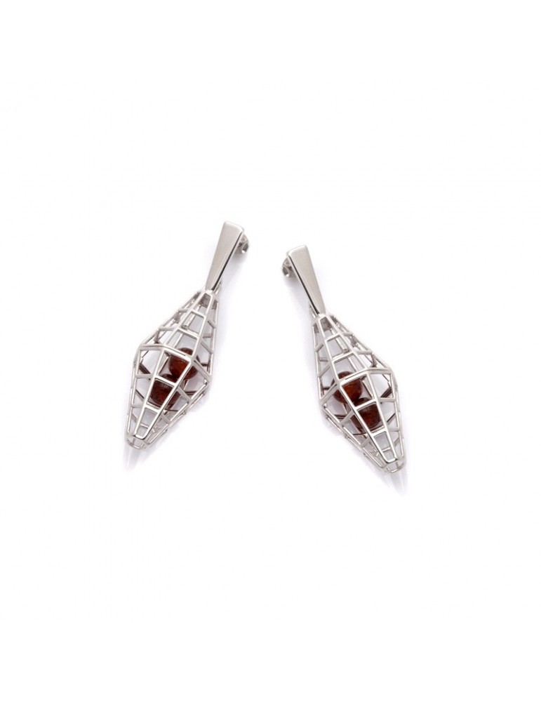 la maison de l'ambre BOUCLES D'OREILLES ARGENT AMBRE