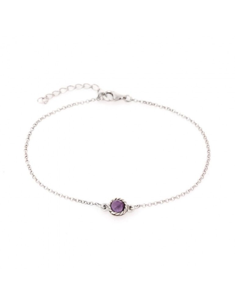 la maison de l'ambre BRACELET AMETHYSTE ARGENT RHODIE
