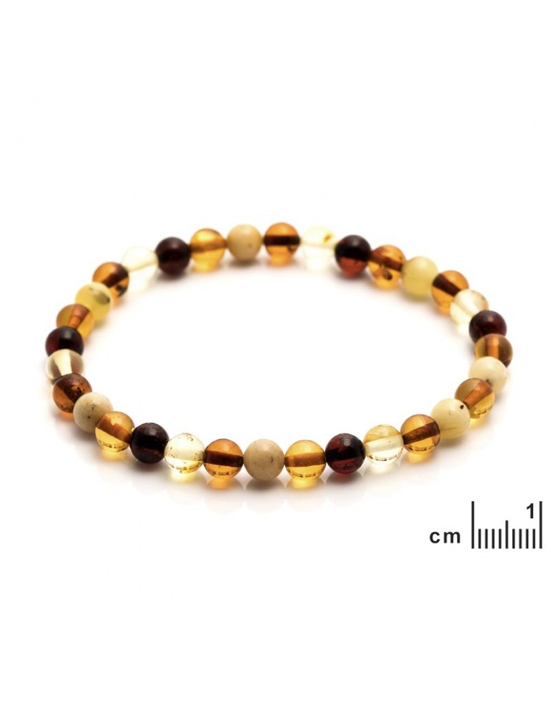 La Maison De L'ambre Bracelet Elastique Boule Ambre