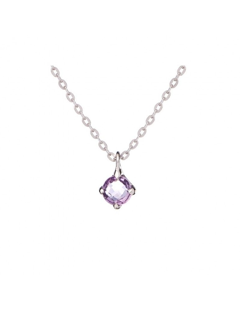 la maison de l'ambre Collier Amethyste argent rhodie