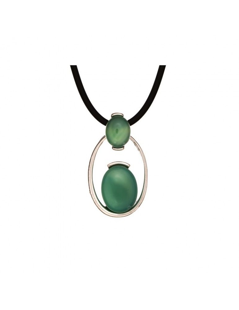 la maison de l'ambre Collier argent 925 Agate verte