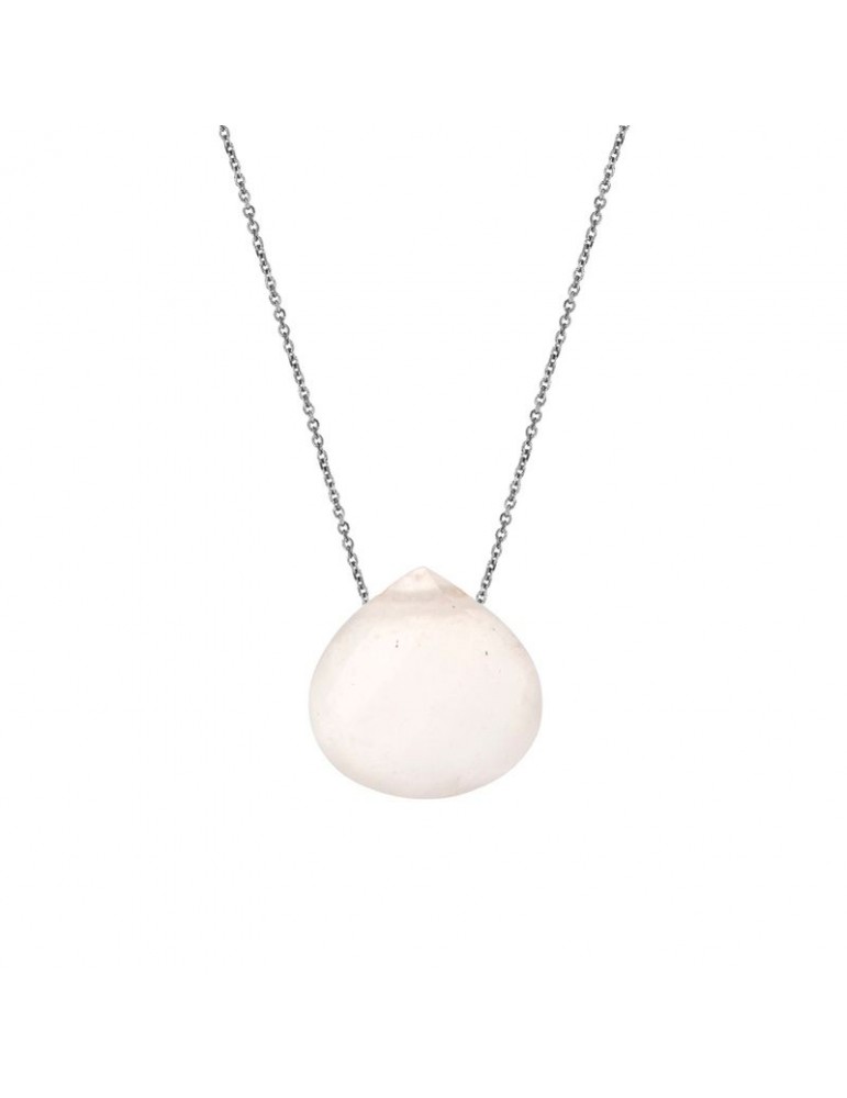 la maison de l'ambre COLLIER ARGENT PIERRE DE LUNE ROSE