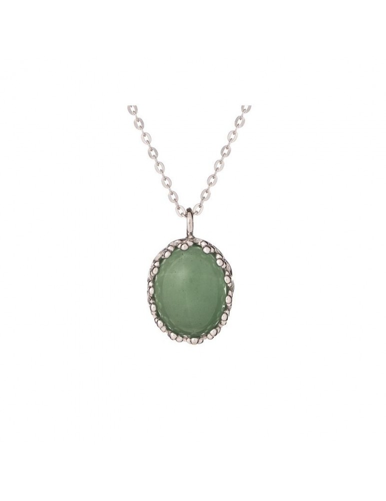 la maison de l'ambre Collier Aventurine argent rhodie