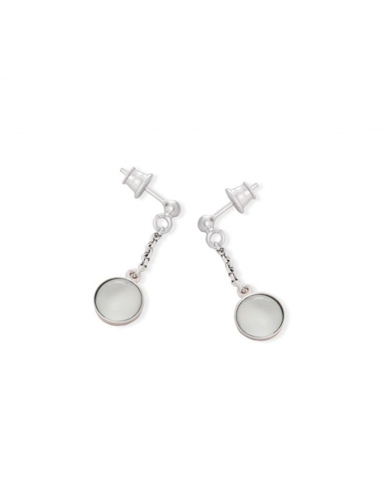 la maison de l'ambre BO AGATE AQUA ARGENT RHODIE