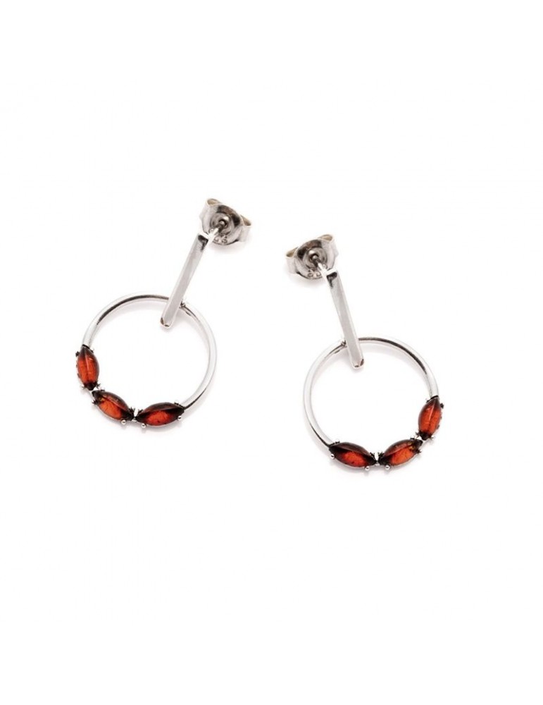 la maison de l'ambre Boucle d'oreille argent Ambre