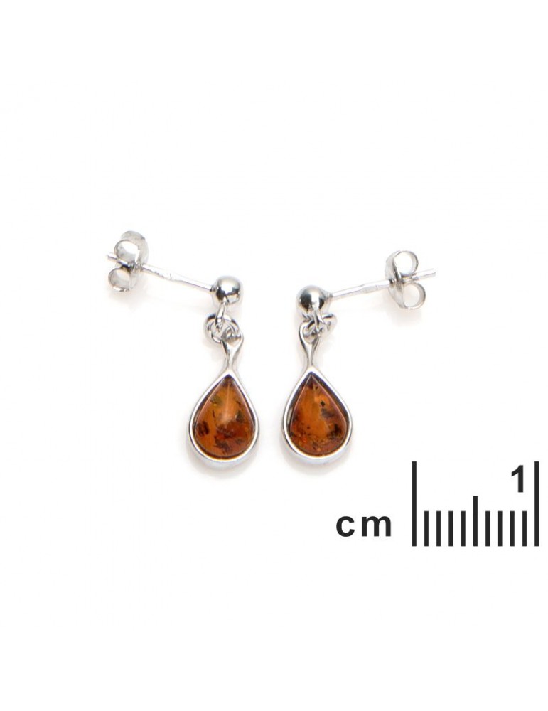 La Maison De L'ambre Boucle D'oreille Argent Ambre