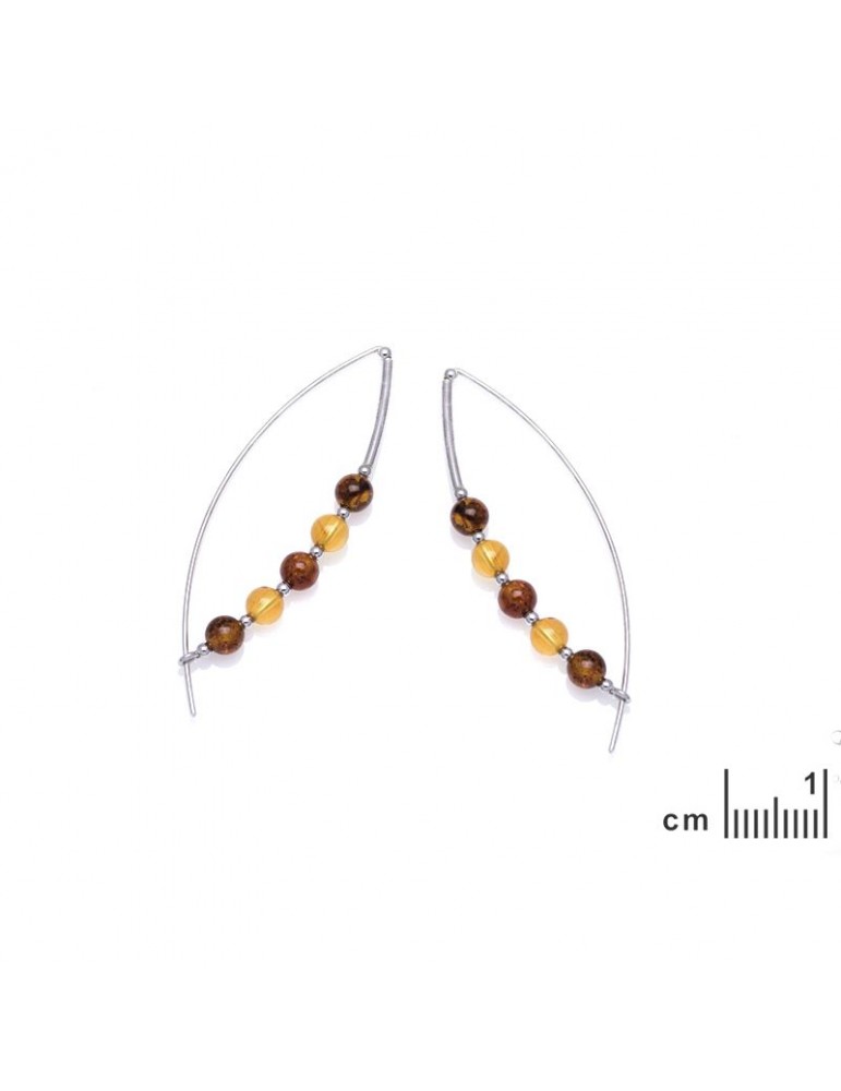 La Maison De L'ambre Boucle D'oreille Argent Ambre