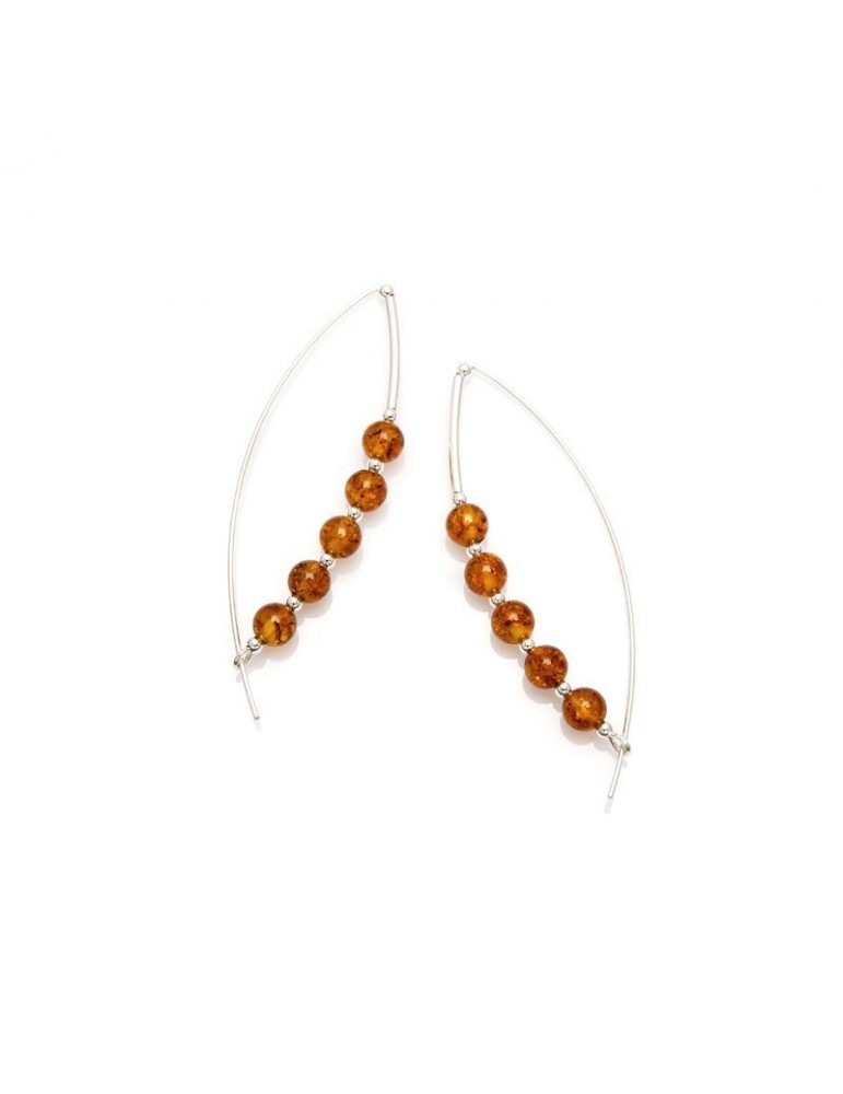 la maison de l'ambre Boucle d'oreille argent Ambre