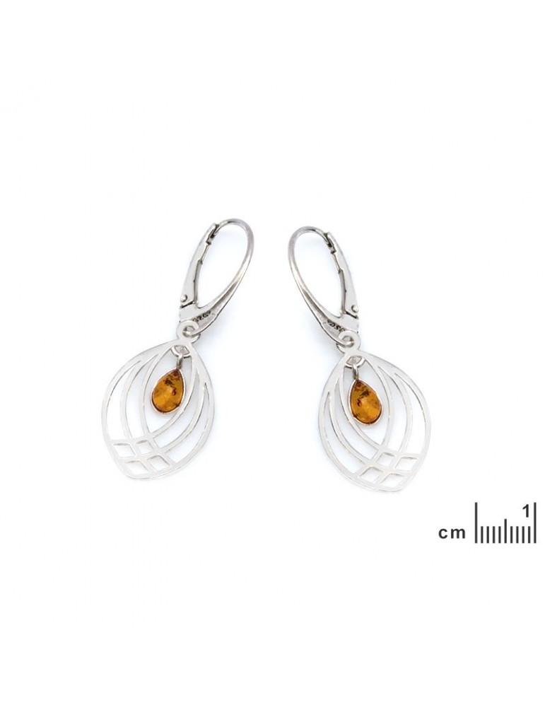 La Maison De L'ambre Boucle D'oreille Argent Ambre